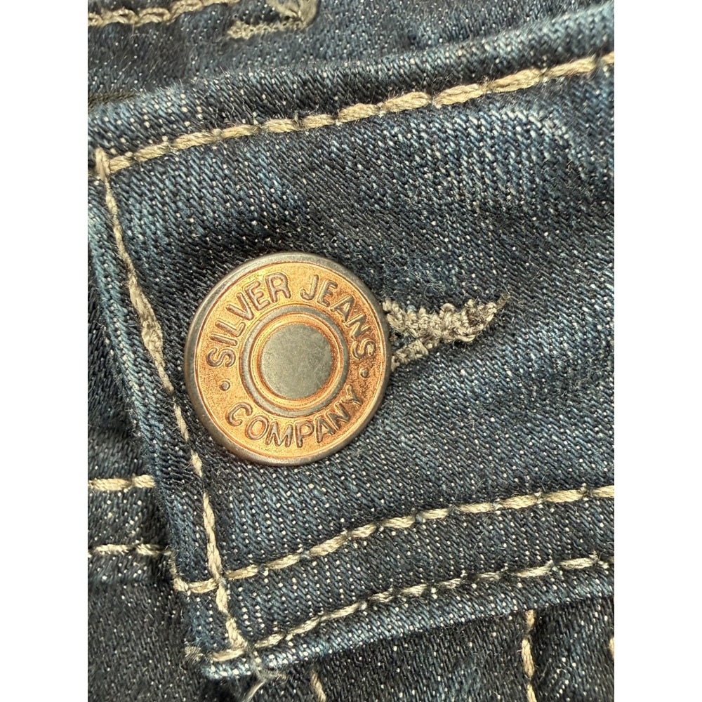 Silver Jeans Co Womens Suki Mid Rise Slim Bootcut Jeans Dark Wash Denim Size 18 - Picture 13 of 14